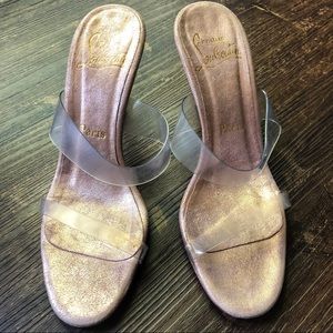 Christian Louboutin Metallic Pink Suede Clear 36.5
